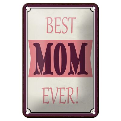 Letrero de chapa que dice 12x18 cm, la mejor mamá del mundo, el mejor letrero de regalo para mamá