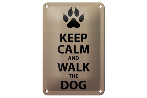 Blechschild Spruch 12x18cm Keep calm and walk the dog Schild