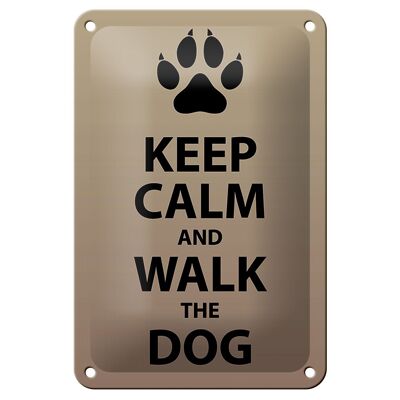 Blechschild Spruch 12x18cm Keep calm and walk the dog Schild