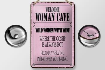 Panneau en étain disant 12x18cm, bienvenue femme grotte femmes sauvages, signe de vin 2