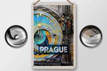 Signe de voyage en étain 12x18cm, horloge de l'hôtel de ville de Prague, signe cadeau de la république tchèque 2
