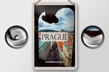 Panneau de voyage en étain, 12x18cm, vieille ville de Prague, république tchèque, cadeau 2