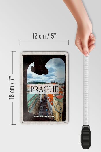 Panneau de voyage en étain, 12x18cm, vieille ville de Prague, république tchèque, cadeau 5