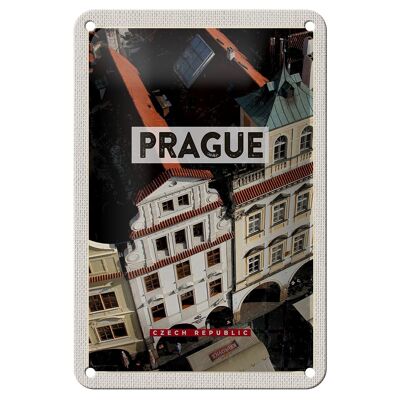 Signe en étain voyage 12x18cm, décoration de la vieille ville de Prague, république tchèque