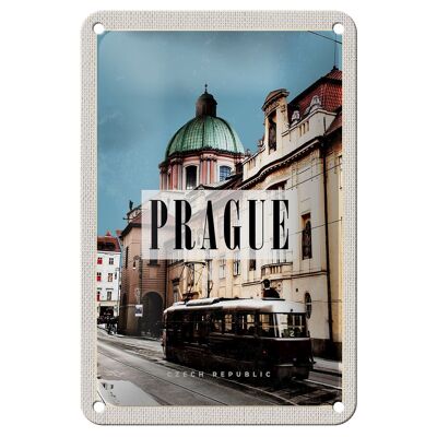 Blechschild Reise 12x18cm Prague Prag Straßenbahn Tschechien Schild