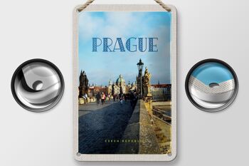 Panneau de voyage en étain 12x18cm, décoration de pont de la vieille ville de Prague, république tchèque 2