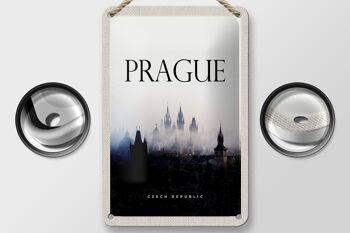 Panneau de voyage en étain, 12x18cm, rétro, brouillard de Prague, aperçu, cadeau 2