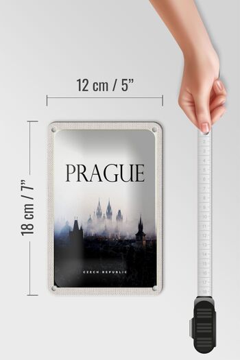 Panneau de voyage en étain, 12x18cm, rétro, brouillard de Prague, aperçu, cadeau 5