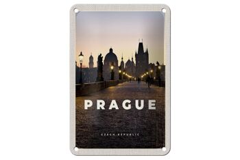 Panneau de voyage en étain, 12x18cm, panneau de coucher de soleil de la république tchèque de Prague 1