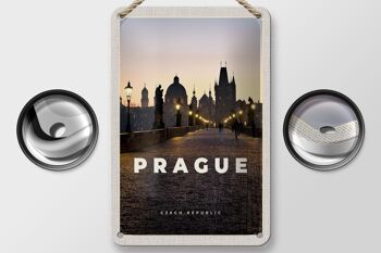 Panneau de voyage en étain, 12x18cm, panneau de coucher de soleil de la république tchèque de Prague 2