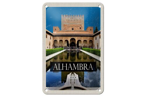 Blechschild Reise 12x18cm Retro Alhambra Spain Spanien Geschenk Schild