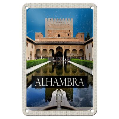 Targa in metallo da viaggio 12x18 cm Retro Alhambra Spagna Targa regalo Spagna