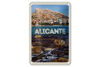 Panneau de voyage en étain, 12x18cm, Alicante, espagne, vacances en mer 1