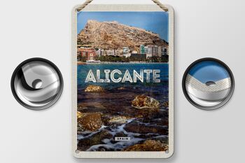 Panneau de voyage en étain, 12x18cm, Alicante, espagne, vacances en mer 2