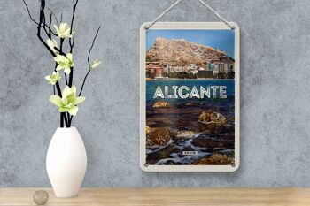 Panneau de voyage en étain, 12x18cm, Alicante, espagne, vacances en mer 4