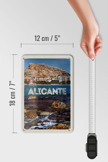 Panneau de voyage en étain, 12x18cm, Alicante, espagne, vacances en mer 5