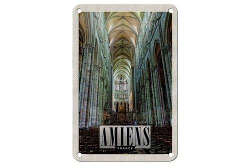 Blechschild Reise 12x18cm Amiens France Kathedrale Geschenk Schild