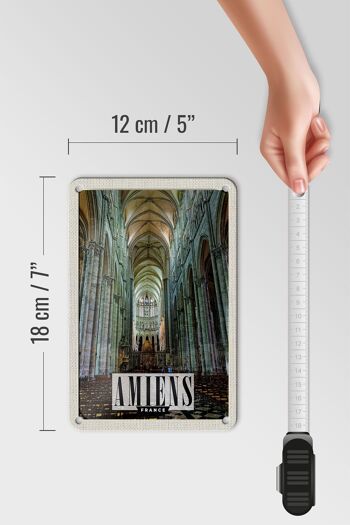 Panneau de voyage en étain, 12x18cm, signe cadeau de la cathédrale d'amiens, France 5