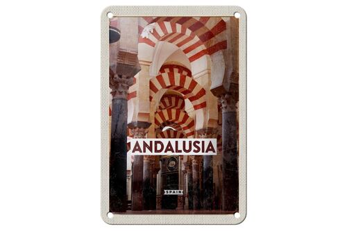 Blechschild Reise 12x18cm Retro Andalusia Spain Spanien Geschenk Schild