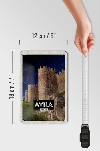 Signe de voyage en étain, 12x18cm, Avila, espagne, tour médiévale, signe cadeau 5