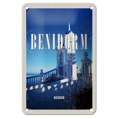 Metal sign travel 12x18cm Retro Benidorm Spain Spain seaside resort sign