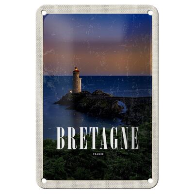 Panneau de voyage en étain 12x18cm, décoration de phare rétro bretagne France