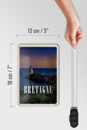Panneau de voyage en étain 12x18cm, décoration de phare rétro bretagne France 5