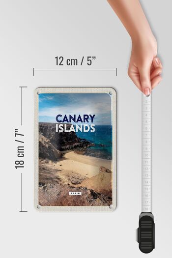 Panneau de voyage en étain, 12x18cm, îles canaries, falaises de la baie, signe de sable de mer 5