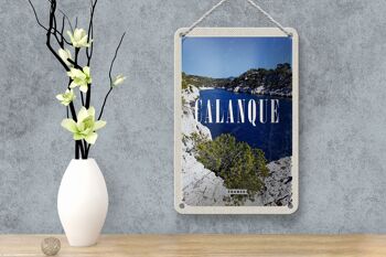 Panneau de voyage en étain, 12x18cm, rétro, Calanque, France, mer, montagnes, Nature 4