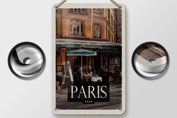Panneau de voyage en étain 12x18cm, panneau cadeau décoratif pour café Restaurant de Paris 2