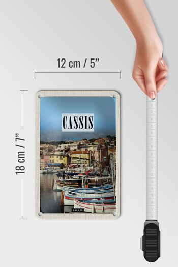 Panneau de voyage en étain, 12x18cm, Cassis, France, vieille ville, vacances en mer 5