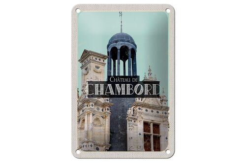 Blechschild Reise 12x18cm Retro Château de Chambord Schloss Dekoration