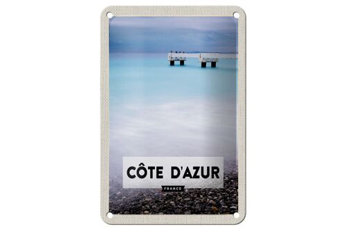 Blechschild Reise 12x18cm cote d'azur France Meer Urlaub Dekoration