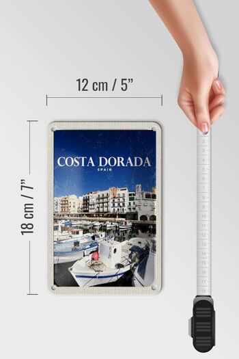 Panneau de voyage en étain, 12x18cm, manteaux rétro, Dorada, espagne, signe de vacances en mer 5