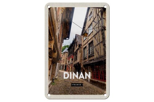 Blechschild Reise 12x18cm Dinan France Mittelalter Stadt Dekoration