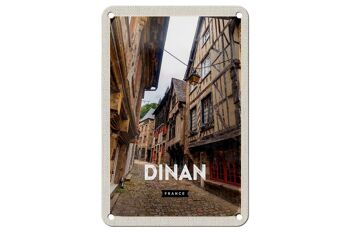 Plaque de voyage en étain 12x18cm, décoration de ville médiévale de Dinan France 1