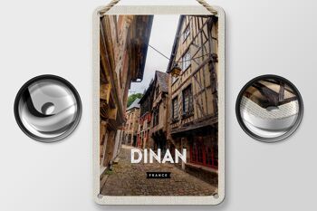 Plaque de voyage en étain 12x18cm, décoration de ville médiévale de Dinan France 2