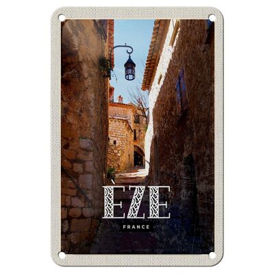 Cartel de chapa de viaje, 12x18cm, Retro, Eze, Francia, cartel de ciudad medieval