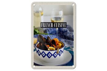 Signe en étain voyage 12x18cm, Cuisine française, fruits de mer, décoration de vin 1