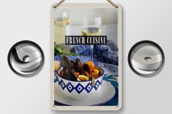 Signe en étain voyage 12x18cm, Cuisine française, fruits de mer, décoration de vin 2
