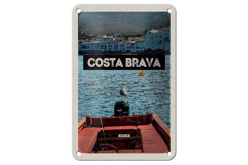 Blechschild Reise 12x18cm Retro Costa Brava Spain Meer Urlaub Schild