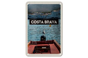 Panneau de voyage en étain, 12x18cm, rétro, Costa Brava, espagne, vacances en mer 1