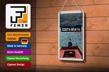 Panneau de voyage en étain, 12x18cm, rétro, Costa Brava, espagne, vacances en mer 3
