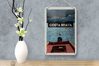 Panneau de voyage en étain, 12x18cm, rétro, Costa Brava, espagne, vacances en mer 4
