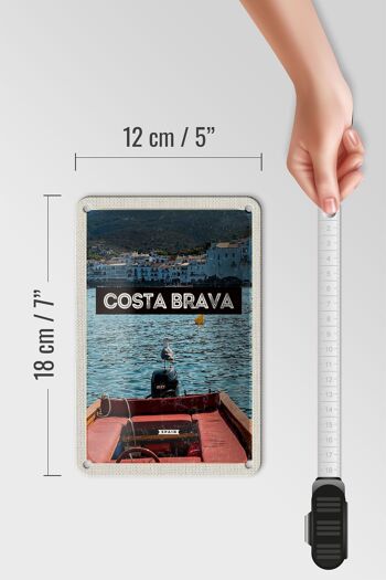 Panneau de voyage en étain, 12x18cm, rétro, Costa Brava, espagne, vacances en mer 5