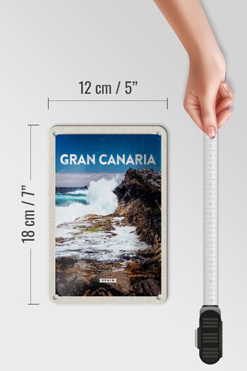 Panneau de voyage en étain 12x18cm, décoration de montagnes de mer d'espagne Gran Canaria 5