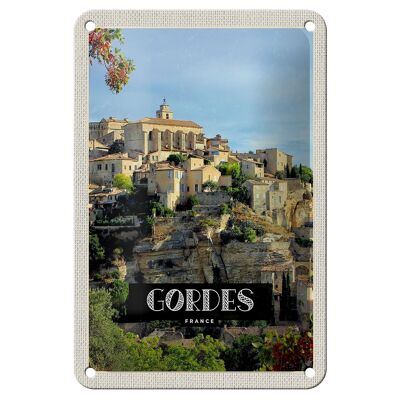 Cartel de chapa de viaje, 12x18cm, Gordes, Francia, vista, cartel de regalo navideño