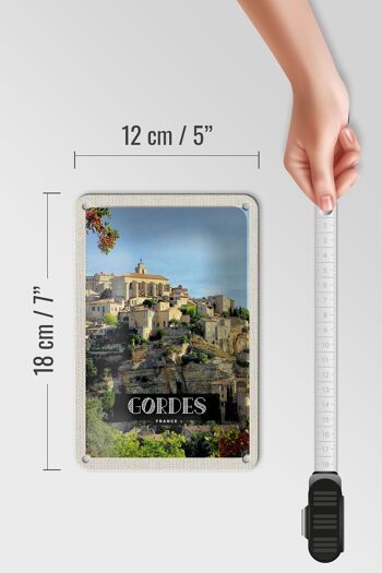 Panneau de voyage en étain, 12x18cm, Gordes, France, vue, cadeau de vacances 5