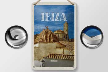 Panneau de voyage rétro en étain, 12x18cm, Ibiza, espagne, vieille ville, décoration de vacances 2