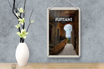 Panneau de voyage en étain 12x18cm, rétro Furiani corse, décoration de Destination de vacances 4
